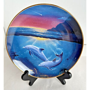 Collectible Plate Night of the Dolphin Franklin Mint by Delmany Porcelain